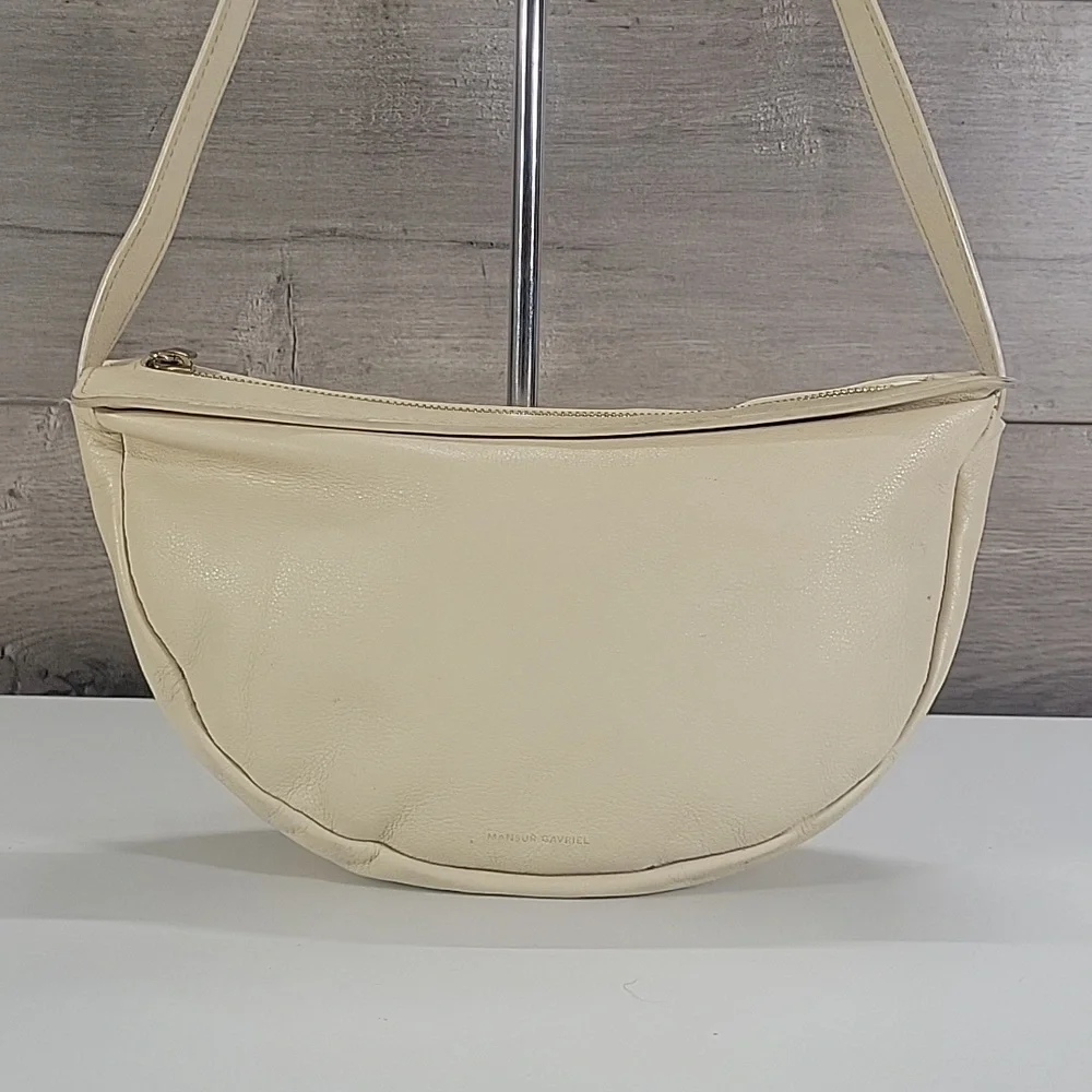 Mansur Gavriel Beige Leather Crossbody Shoulder Bag